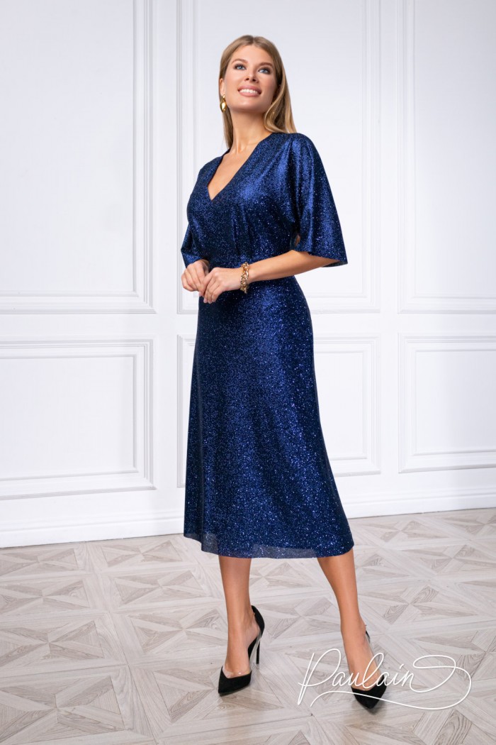 A chic cocktail dress made of glitter jersey- BAILE | Paulain