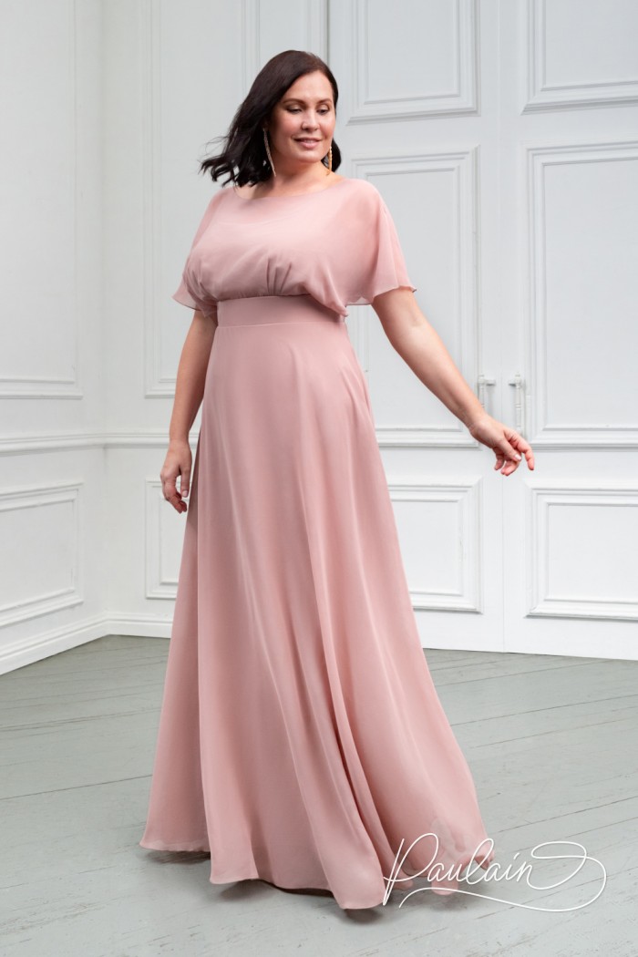 Long dress made of light georgette with a high waistline- LETTA Maxi | Paulain